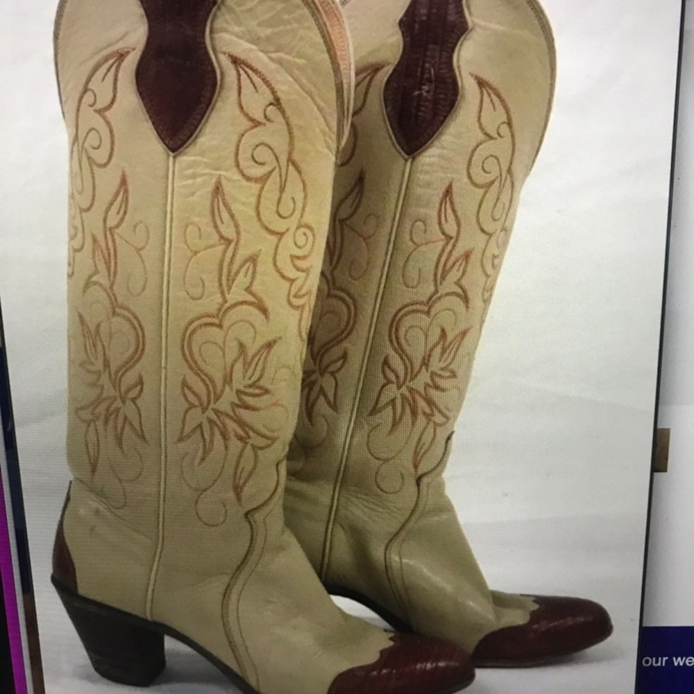 Vintage Justin leather Lizard Boots size 7